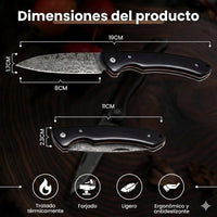 Set de 3 Navajas Premium de Acero de Damasco