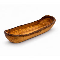 Bandeja para Pan y Baguette de Madera de Olivo - Borde Rústico (30 cm)