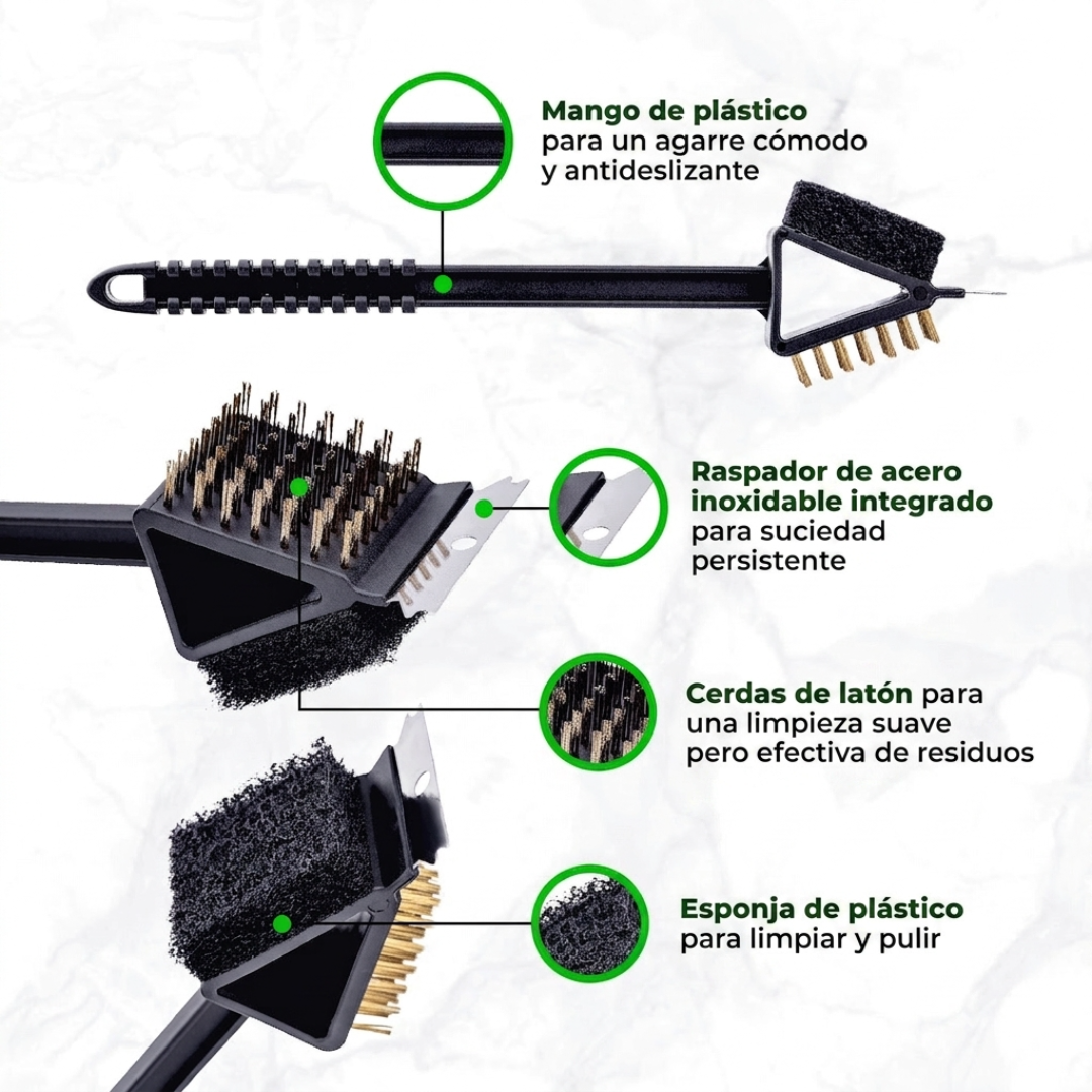 Cepillo de Limpieza para Parrilla 3en1