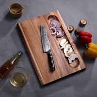 Tabla de Cortar Grande - Doble Cara con Canal para Jugos y Hueco para Aperitivos