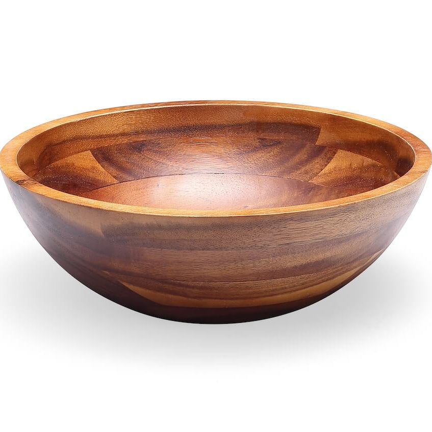 Set de Ensaladeras de Madera de Acacia – 3 Cuencos con Cubiertos para Ensalada