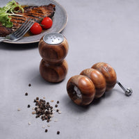 Salero y Molinillo de Pimienta – Set de 2 de Madera de Acacia