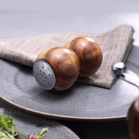 Salero y Molinillo de Pimienta – Set de 2 de Madera de Acacia