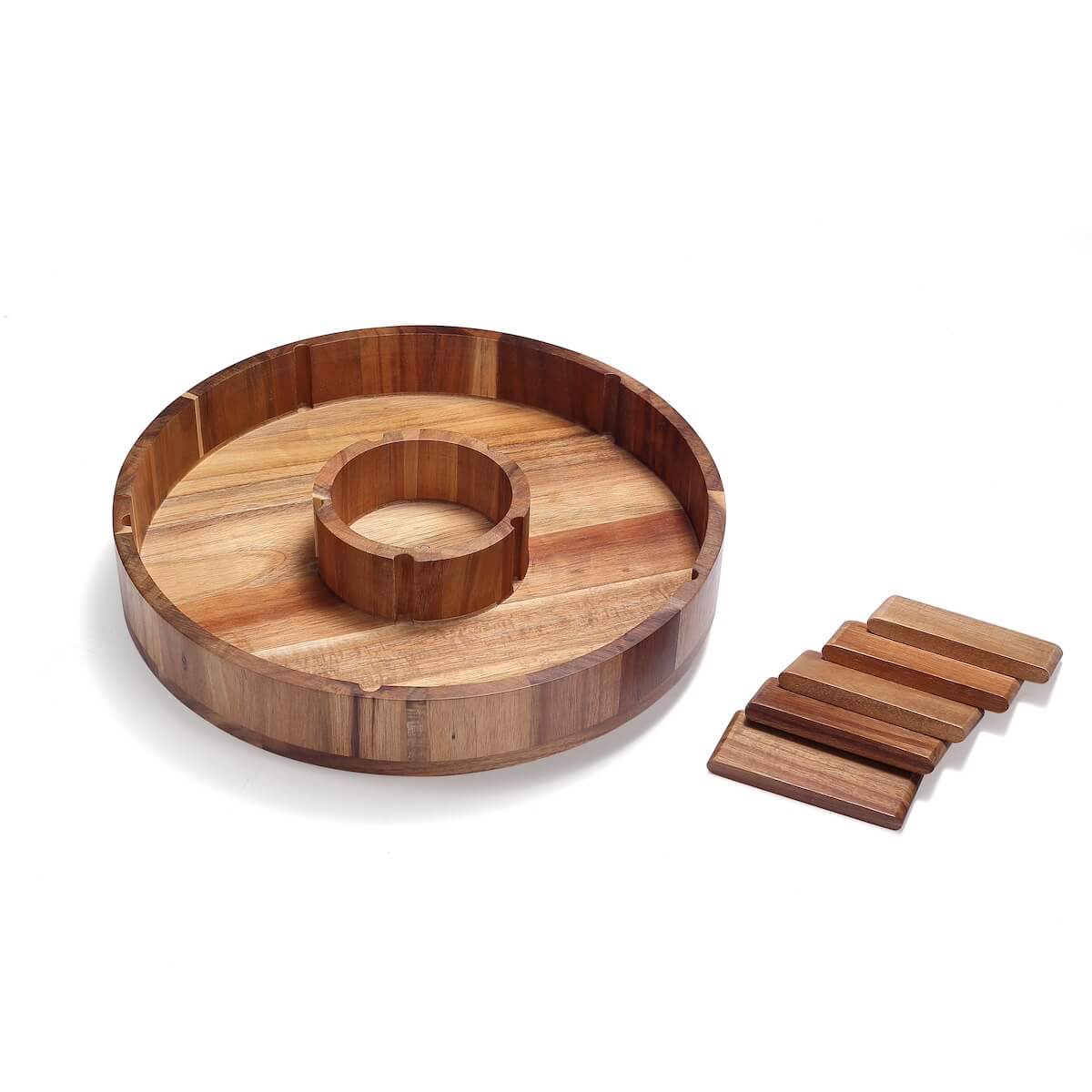 Plato Giratorio de Servir de Madera