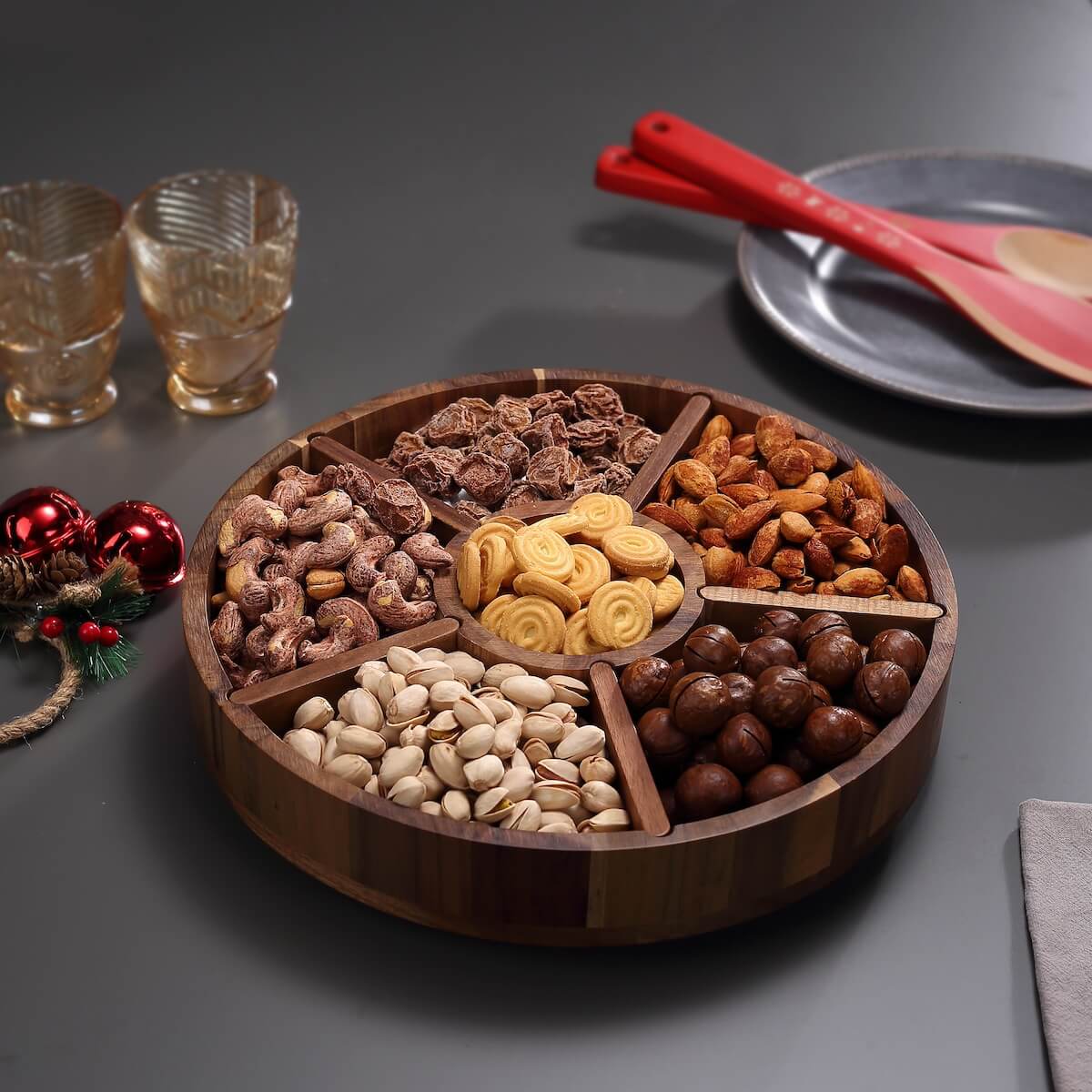 Plato Giratorio de Servir de Madera