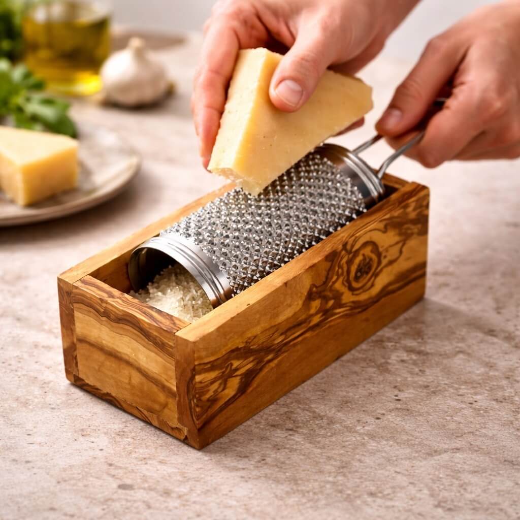 Rallador de Parmesano con Madera de Olivo - grande