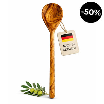 Cuchara de Cocina Redonda de Madera de Olivo (30 cm)