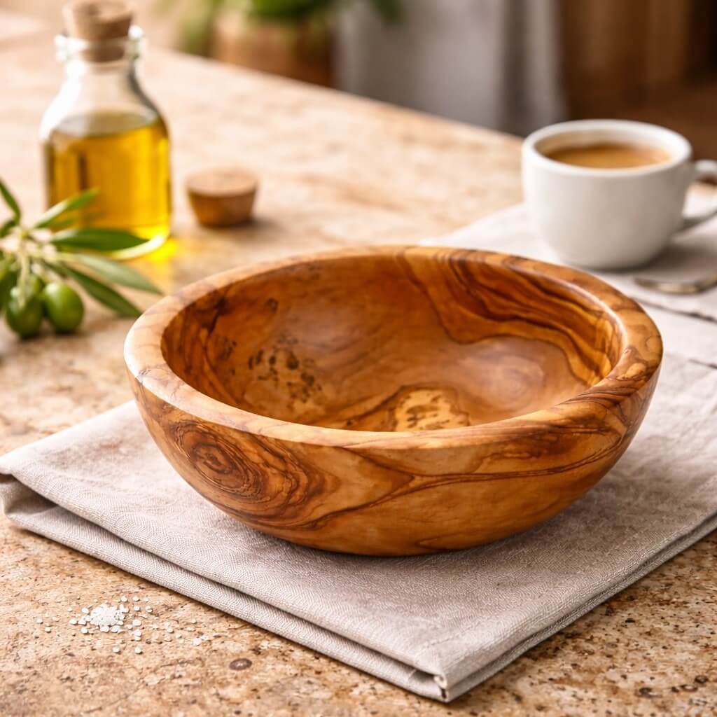 Cuenco de Madera Maciza de Olivo (Ø 14 cm)