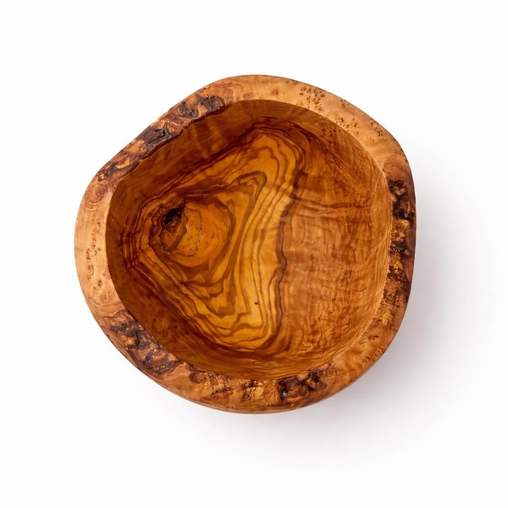 Cuenco de Madera de Olivo - Borde Rústico (Ø 14 cm)