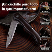 Set de 3 Navajas Premium de Acero de Damasco