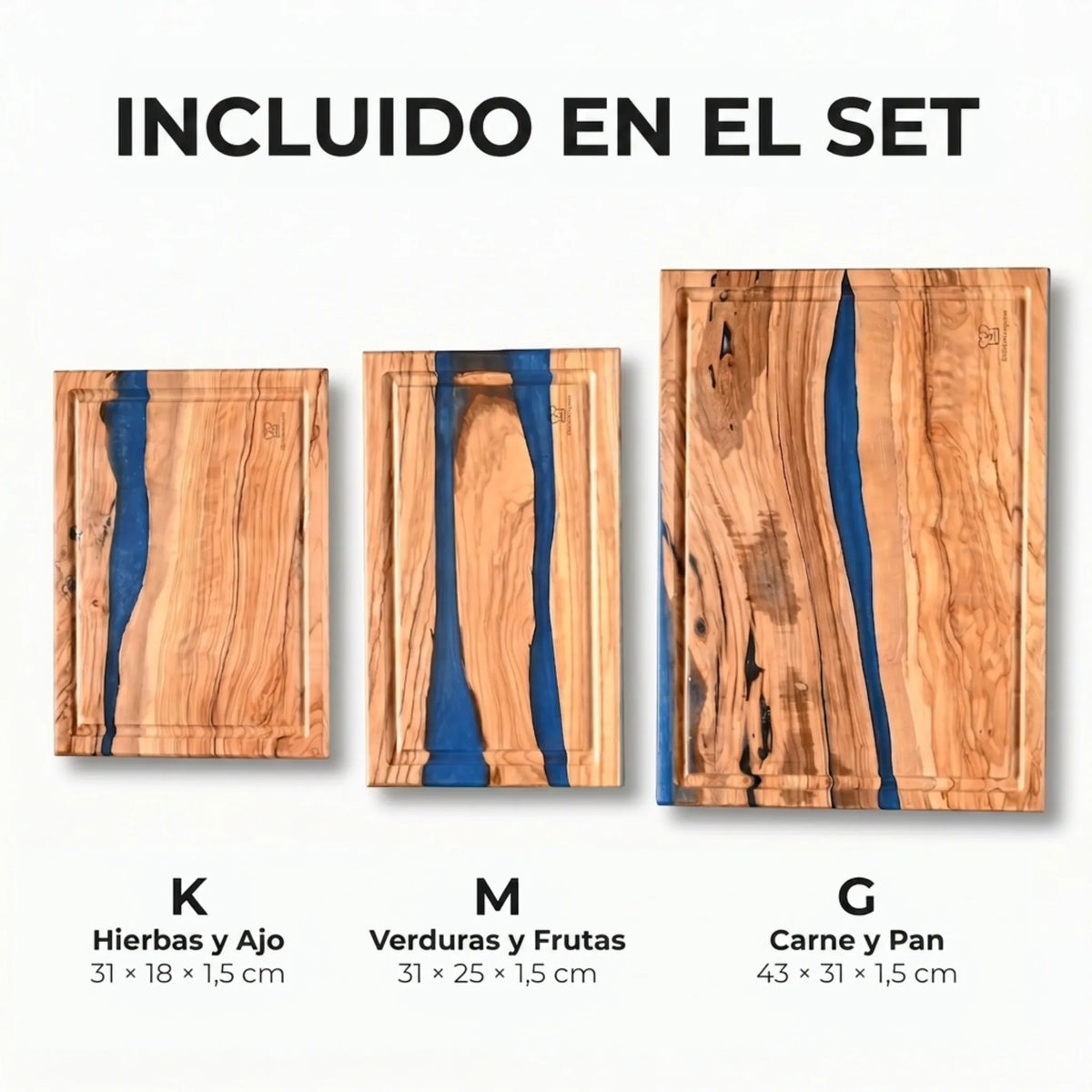 Set de 3 Tablas de Cortar Konpeki