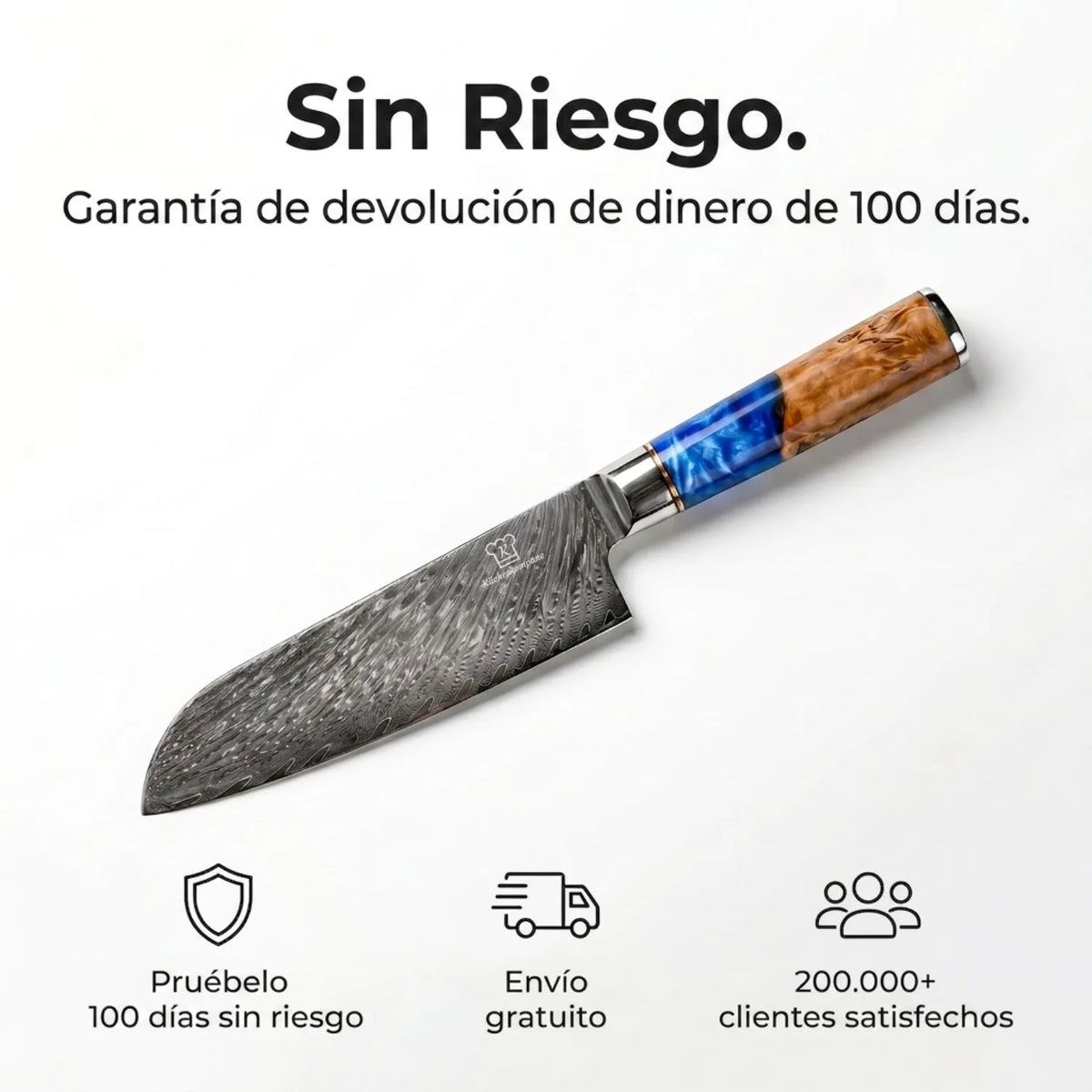 Cuchillo Santoku Damasco Aoki