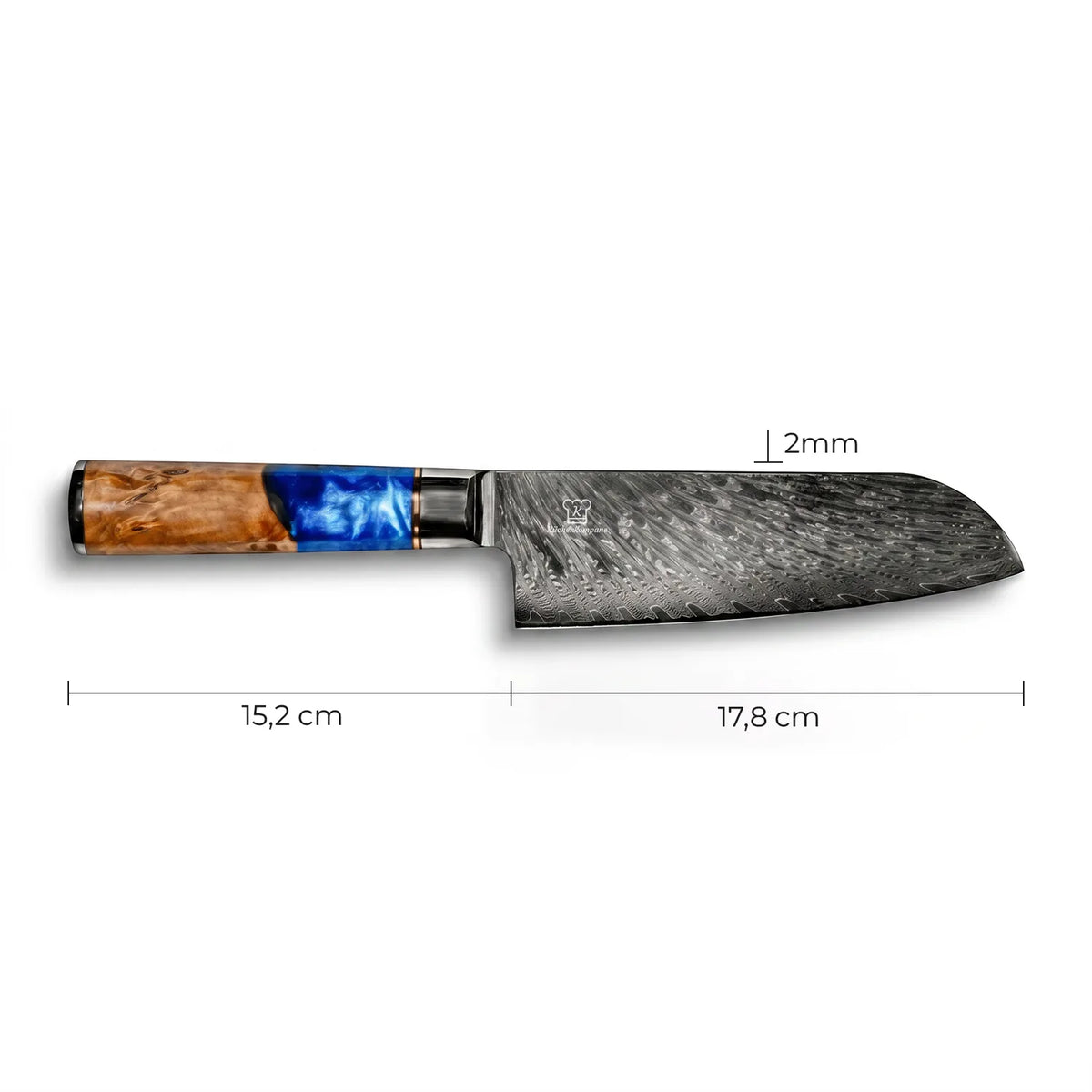 Cuchillo Santoku Damasco Aoki