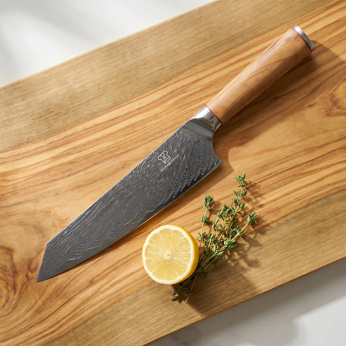 Cuchillo Santoku Damasco Mokuzai