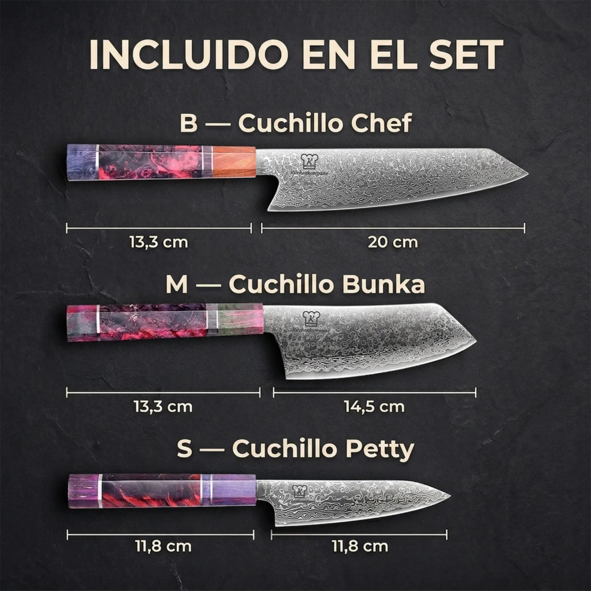 Set de Cuchillos Damasco Gyuto | Edición Limitada