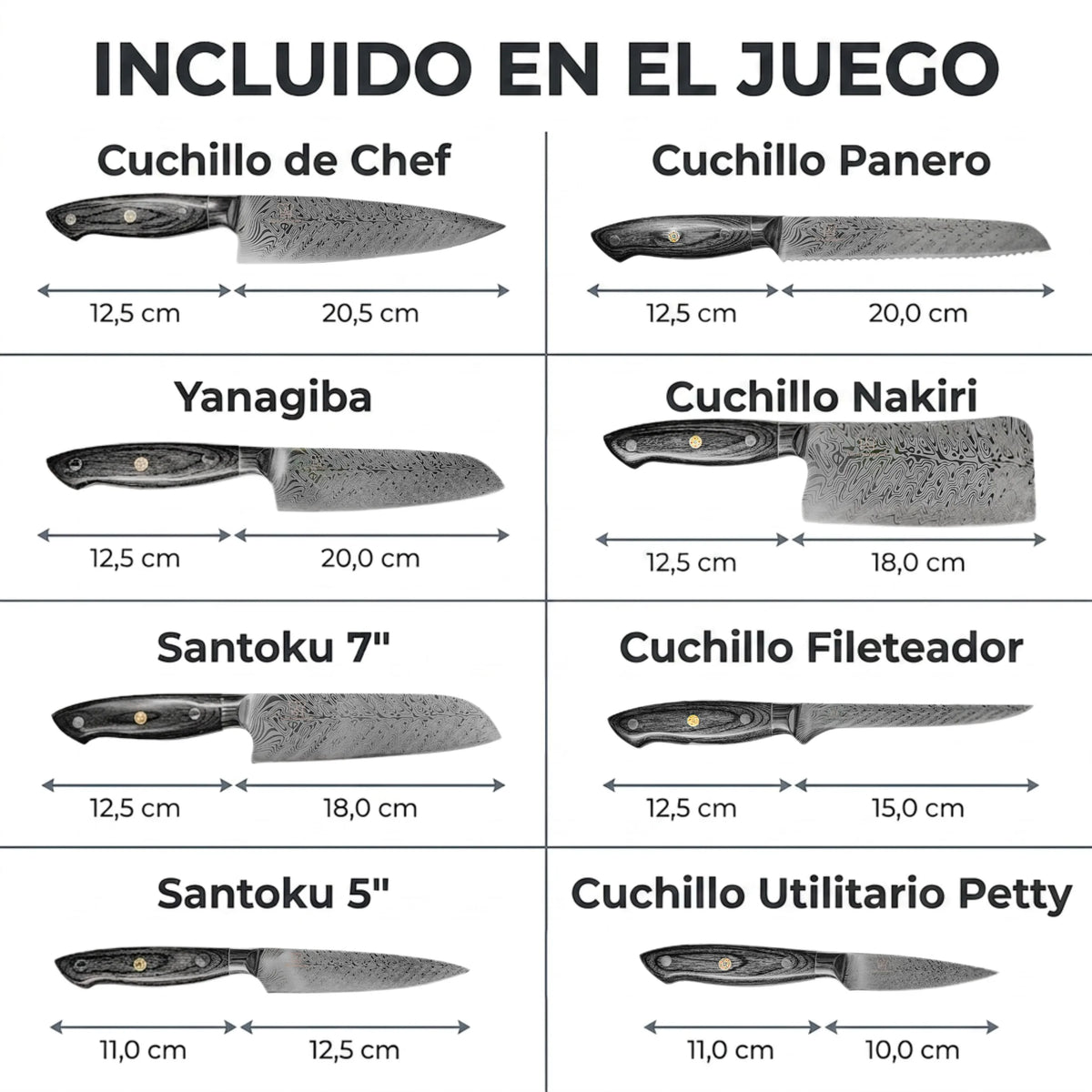 Set de Cuchillos Kumai 8 piezas