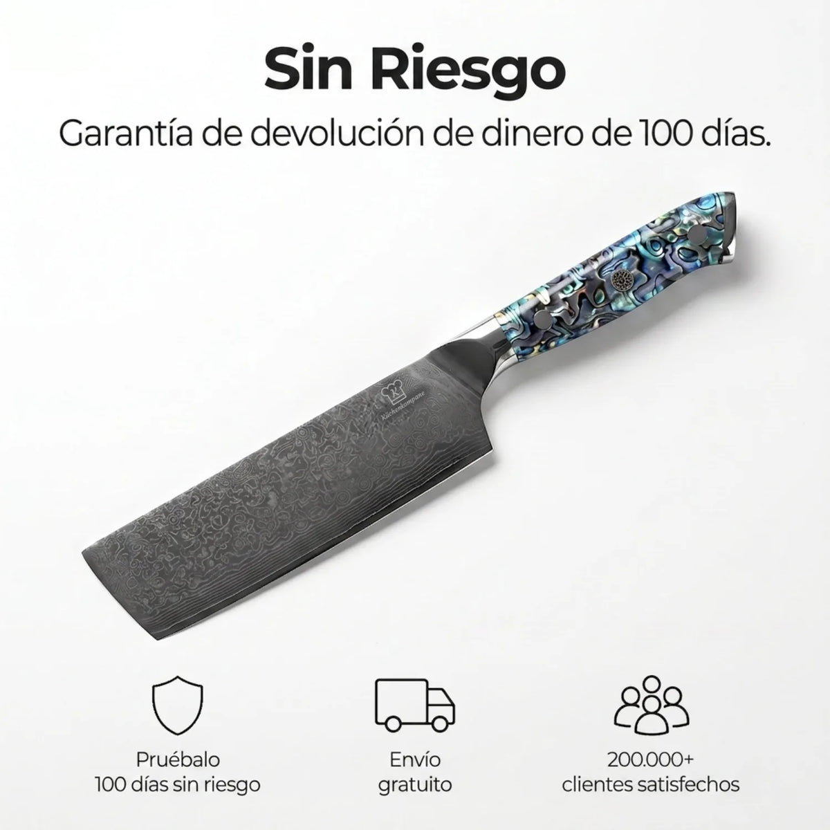 Cuchillo Nakiri Damasco Sheru